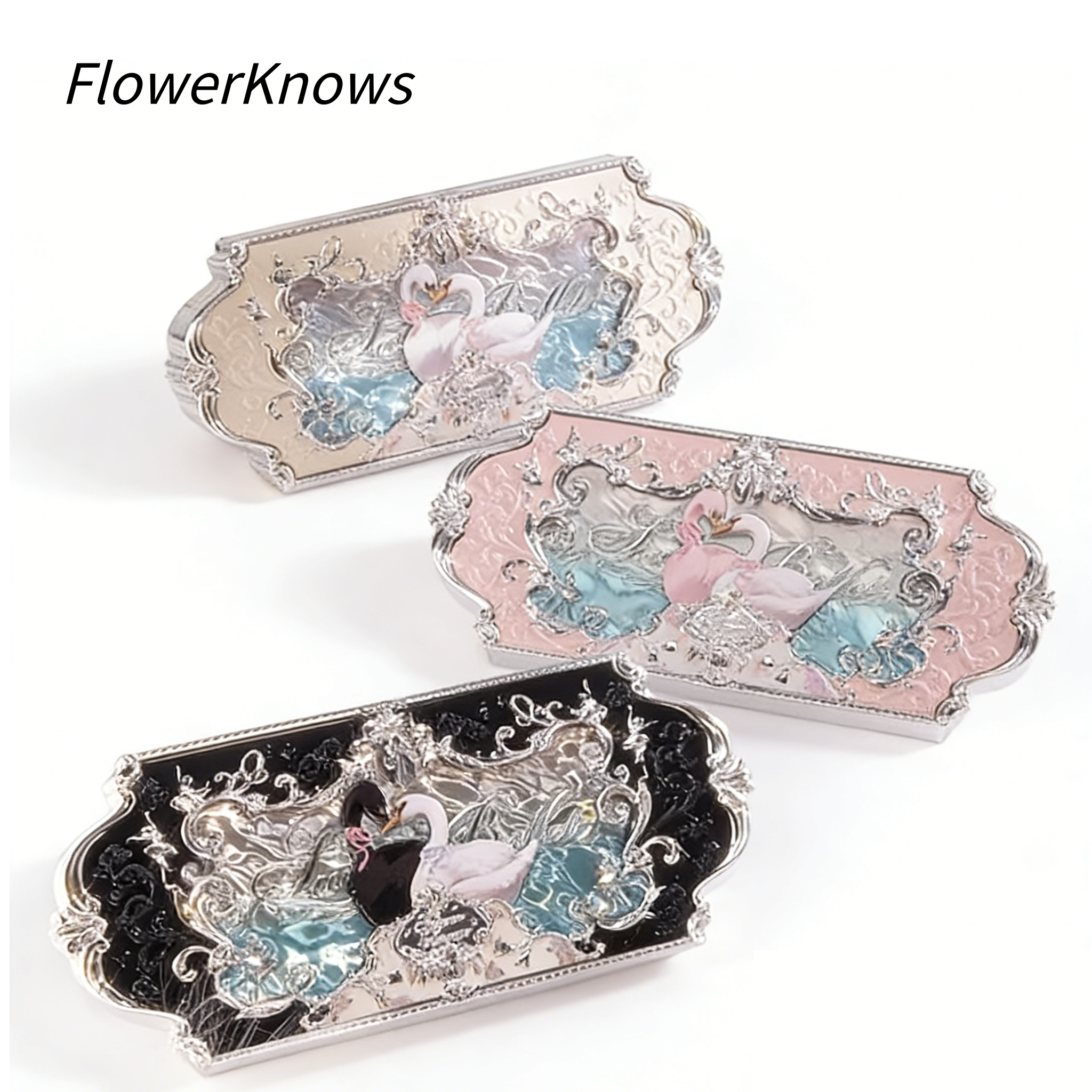 花知晓天鹅芭蕾六色眼影盘 芭蕾浮雕 珠光哑光 多色可选 | Flower Knows Swan Ballet 6-Color Eyeshadow Palette Ballet Embossed Matte & Shimmer Multiple Shades