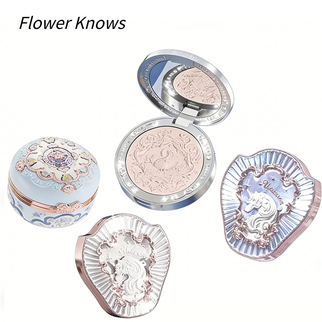 花知晓腮红 独角兽雪霜珍珠 膨胀紫哑光高光 自然显色 | Flower Knows Blush Unicorn Snow Frost Pearl Lavender Matte Highlighter Natural Pigment
