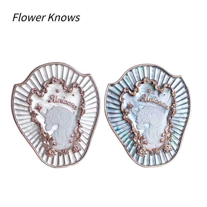 花知晓腮红 独角兽雪霜珍珠 膨胀紫哑光高光 自然显色 | Flower Knows Blush Unicorn Snow Frost Pearl Lavender Matte Highlighter Natural Pigment