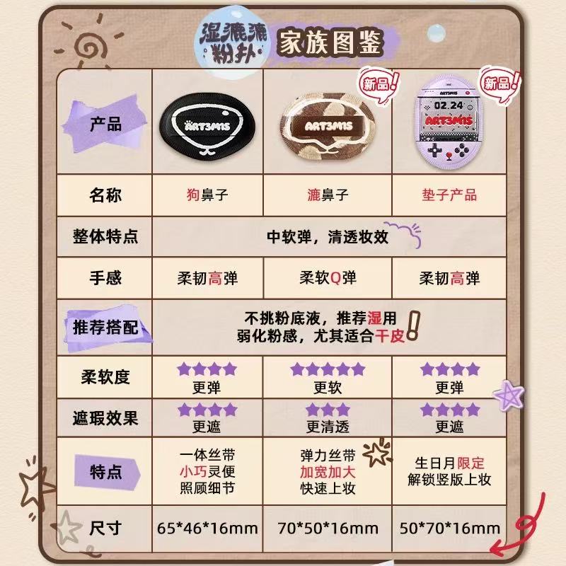 凹凸迷思湿漉漉粉扑 遇水变大 棉花糖 粉底液气垫底妆|ART3MIS Wet Wet Powder Puff, Expand When Wet, Marshmallow, For Foundation & Cushion