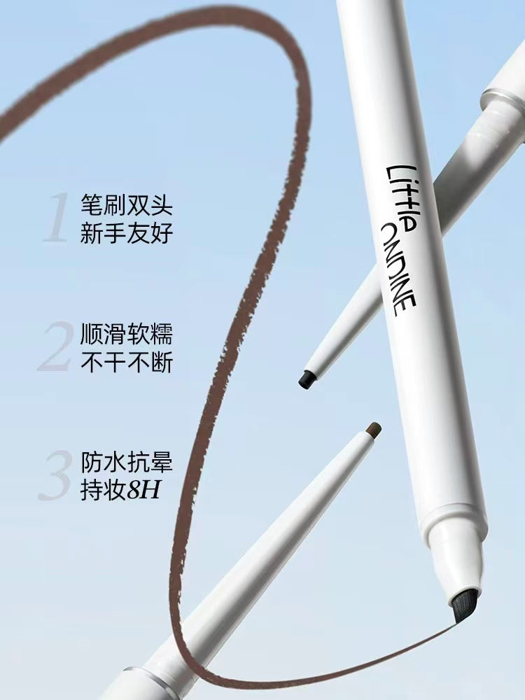 小奥汀极细双头眼线胶笔 防水防汗不晕染脱色 持久新手友好|Little Ondine Double-Ended Eyeliner Gel Pencil - Waterproof, Smudge-Proof, Long-Lasting, Ultra-Fine Blade Tip