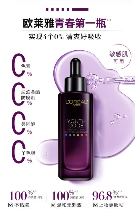 欧莱雅第四代黑精华 紧致抗老修护精华液|L'Oreal Paris 4th Gen Youth Code Anti-Aging Repair Serum