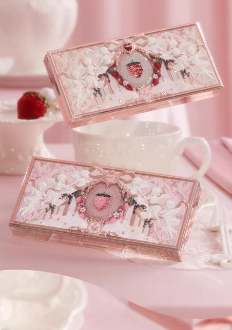 花知晓草莓丘比特系列面部综合盘  眼影腮红高光一体盘|Flower Knows Strawberry Cupid Collection All-In-One Face Palette | Eyeshadow, Blush & Highlight