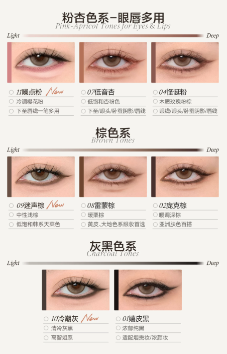 INSBAHA 原色波塔柔滑触弦眼线胶笔|INSBAHA Skinny & Melty Gel Eye Liner, Dual-Curve Tapered Tip