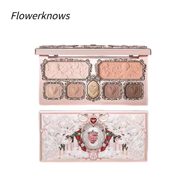 花知晓草莓丘比特系列面部综合盘  眼影腮红高光一体盘|Flower Knows Strawberry Cupid Collection All-In-One Face Palette | Eyeshadow, Blush & Highlight