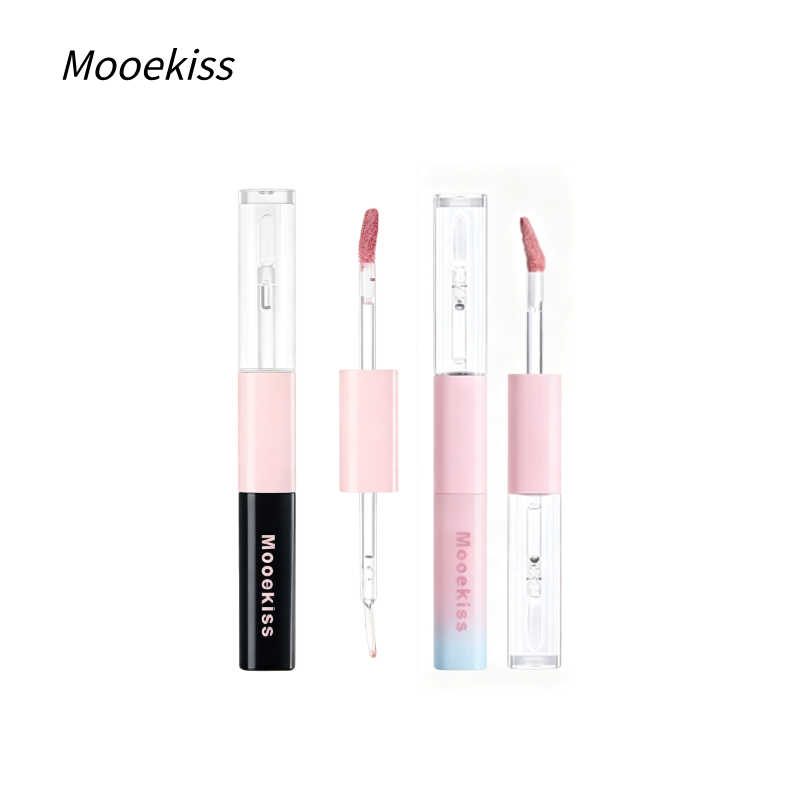 Mooekiss 木柯诗双头唇釉 哑光唇泥镜面唇蜜 不易沾杯保湿滋润持妆显白口红|Mooekiss Dual-Ended Lip Gloss, Matte Lip Mud & Mirror Lip Glaze, Long-Lasting Non-Stick Cup, Hydrating Lip Tint