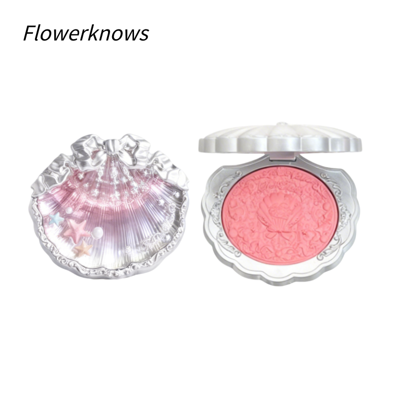 花知晓贝壳珍珠系列丝缎腮红  膨胀哑光 自然 0 粉感|Flower Knows Shell Pearl Series Satin Blush | Expansion Matte, Natural 0-Powder Finish