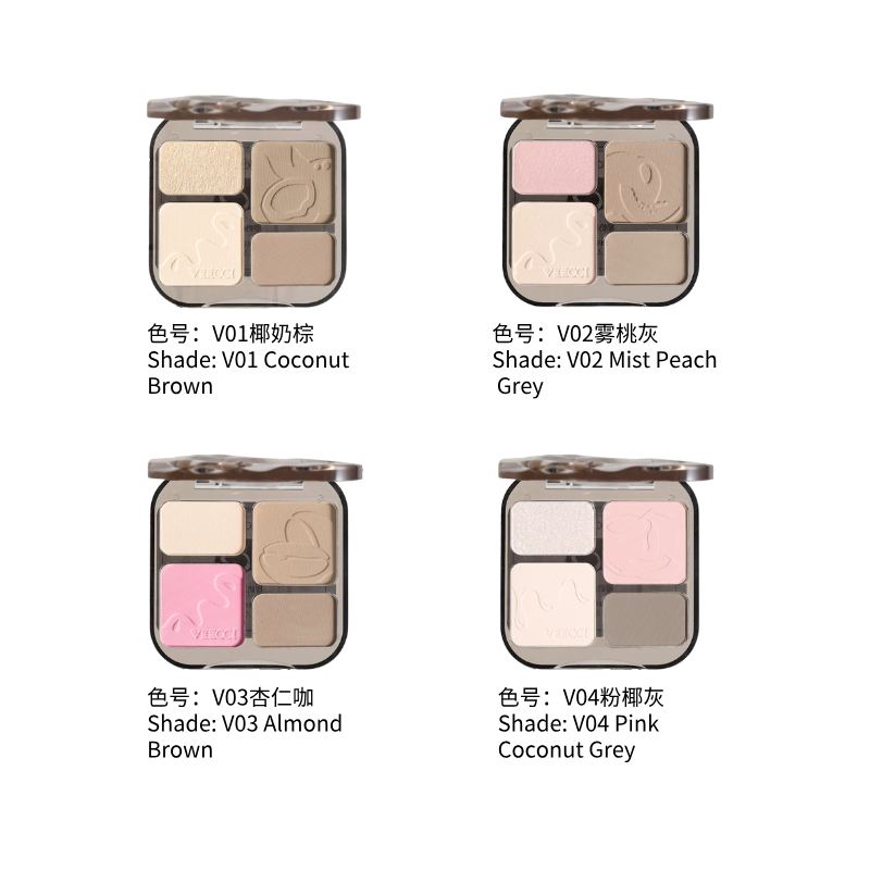 VEECCI 唯资 高光修容一体盘 哑光侧影鼻影综合盘|VEECCI Contour & Highlighter Palette