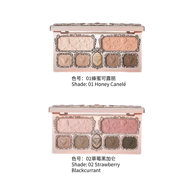 花知晓草莓丘比特系列面部综合盘  眼影腮红高光一体盘|Flower Knows Strawberry Cupid Collection All-In-One Face Palette | Eyeshadow, Blush & Highlight